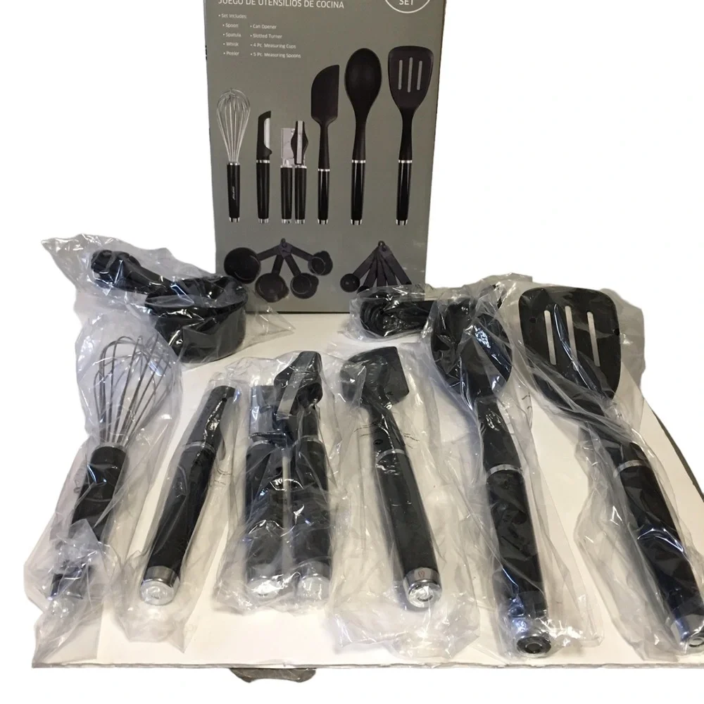 NIB Crofton New In Box PBA FREE 15 Pc Kitchen Tool Set Black Dishwasher …